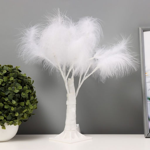 Ночник «Перья» LED белый 17×18×35 см