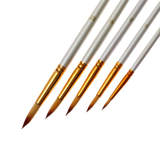 Набор кистей для рисования, синтетика, 5 штук: № 2, 6, 8, 10, 12, круглые, в блистере