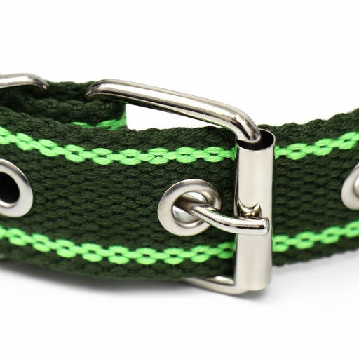 Ошейник брезентовый безразмерный однослойный, 58 х 2,5 см, хаки/салатовый - Пижон фото 3