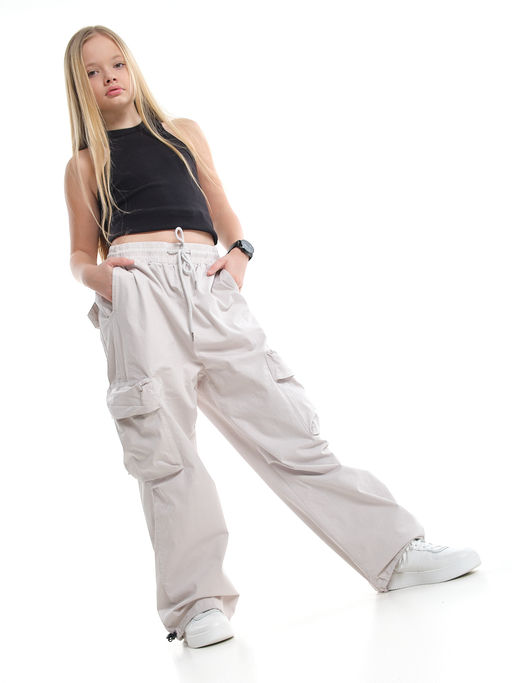 Брюки парашюты серые для подростков и детей 33-7492 св.серый - Mini maxi фото 7