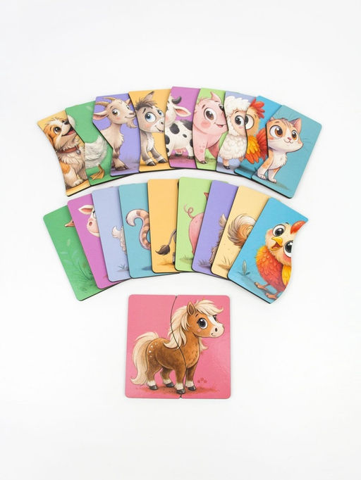 Пазл деревянный "Половинки - животные" PZL-80