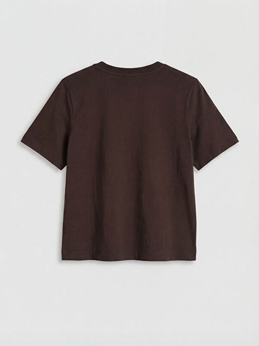 Bisiklet Yaka Paris Bask?l? Kad?n Ti??rt