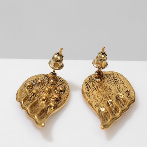 Серьги Крылья ангела, цвет белый в чернёном золоте - Queen fair фото 2