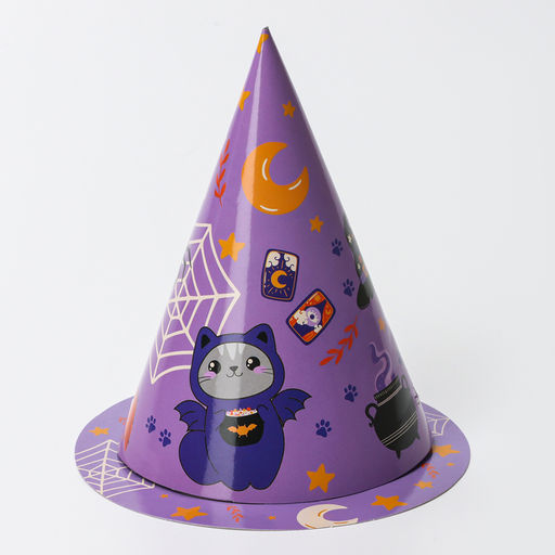 Цена за 6 шт. Колпак праздничный бумажный Котейка - Страна карнавалия фото 2