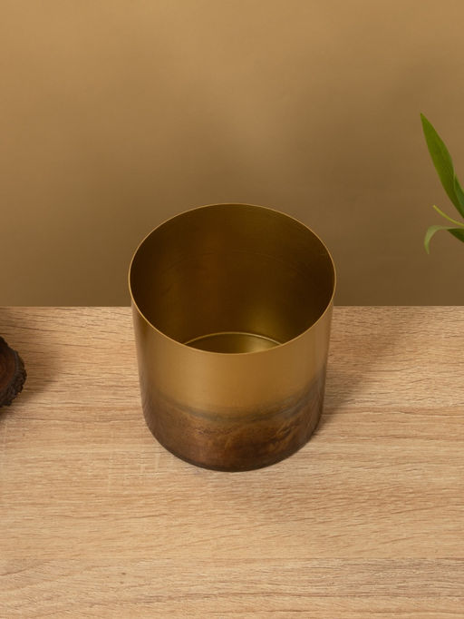 Кашпо на подставке «Малахит», 12×12×20 см, железо