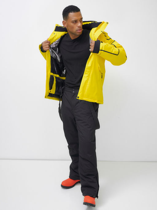 Горнолыжный костюм мужской зимний желтого цвета 390J - Leifensh фото 23