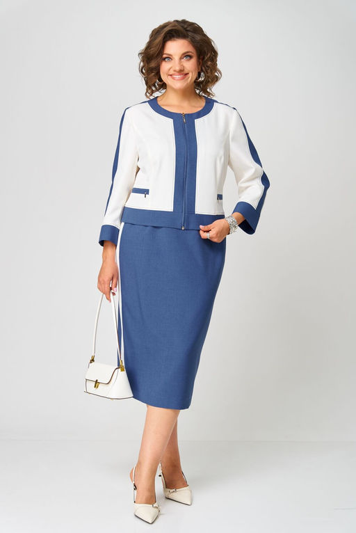 Костюм Aira Style 24124 молочно-синий