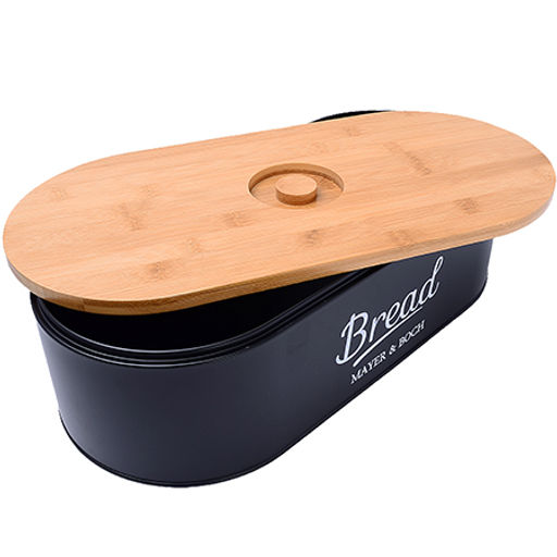 40557 Хлебница с крышкой 44х21х12см металл/бамбук MB (х4) - Mayer&boch фото 2