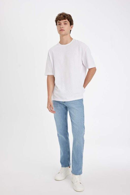 Джинсовые брюки Sergio Regular Fit Normal Mold с нормальной талией и зауженными штанинами - Defacto фото 5