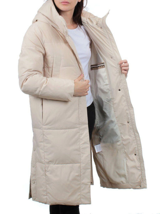 56009 BEIGE Пальто зимнее женское (холлофайбер 150 гр.) - Fashion фото 7