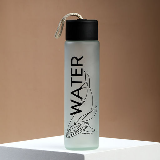 Бутылка для воды WATER, стекло, 350 мл, МИКС