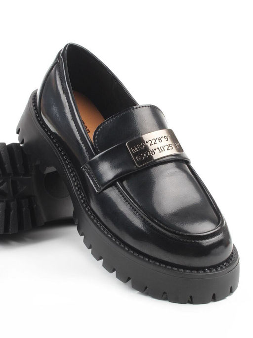 03-S77-49 BLACK Лоферы женские (натуральная кожа)