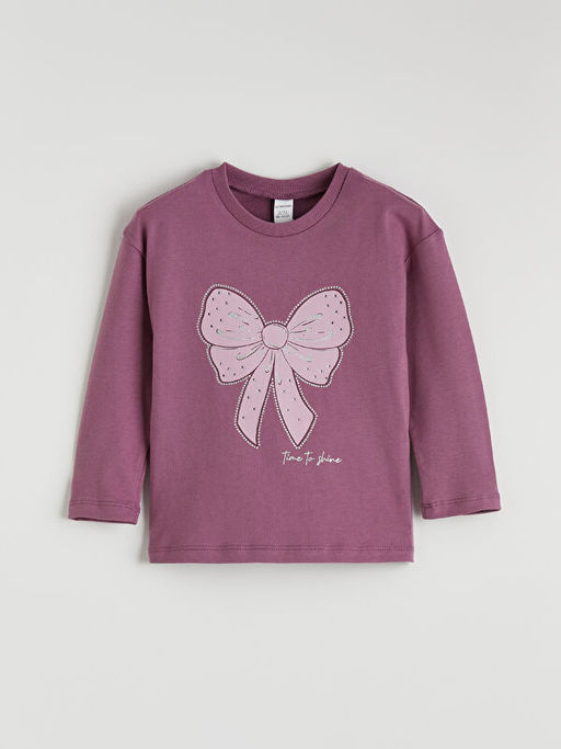 Uzun Kollu K?z ?ocuk Bask?l? 2li Ti??rt