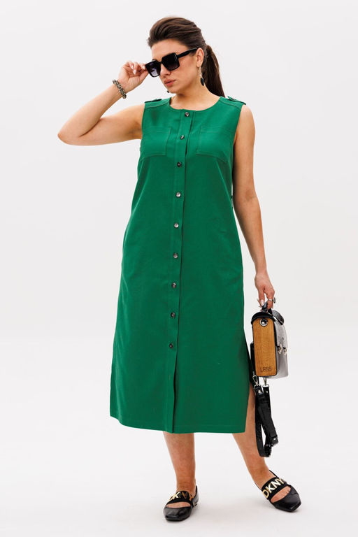 Платье ANELLI 1478 папоротниково-зеленый  фото 2