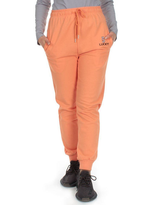 Q-02 ORANGE Брюки спортивные женские (85% хлопок, 15% полиэстер) - Фабричный китай фото 2