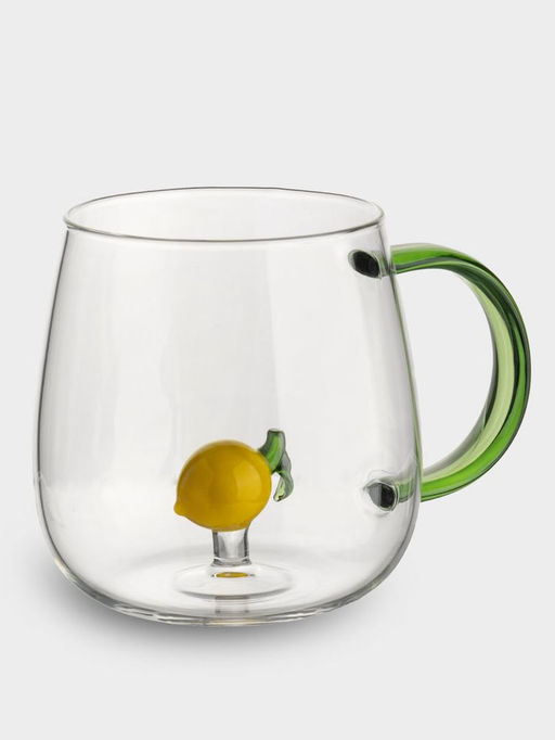 Кружка, 400 мл, стекло Б, зеленая ручка, Лимон, Lemon - Anna lafarg фото 7