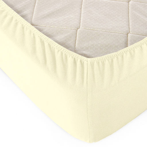 Простыня на резинке трикотаж , борт 20 см Молочный 70х200