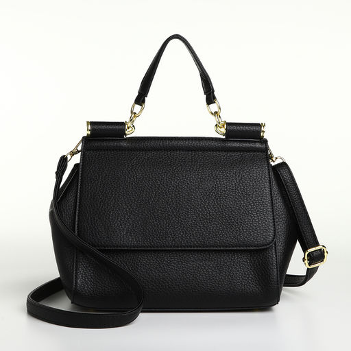 Сумка женская мессенджер TEXTURA на магните, 25×9×17 см, чёрная