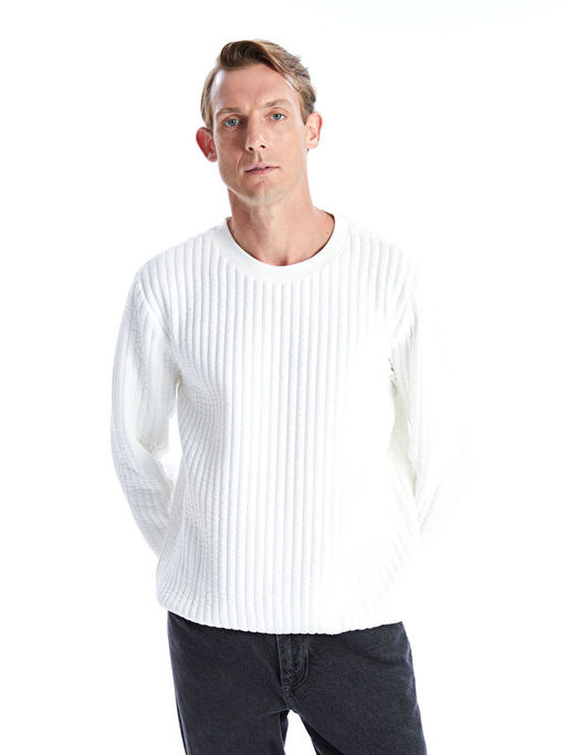 Bisiklet Yaka Uzun Kollu Erkek Sweatshirt - Waikiki фото 3