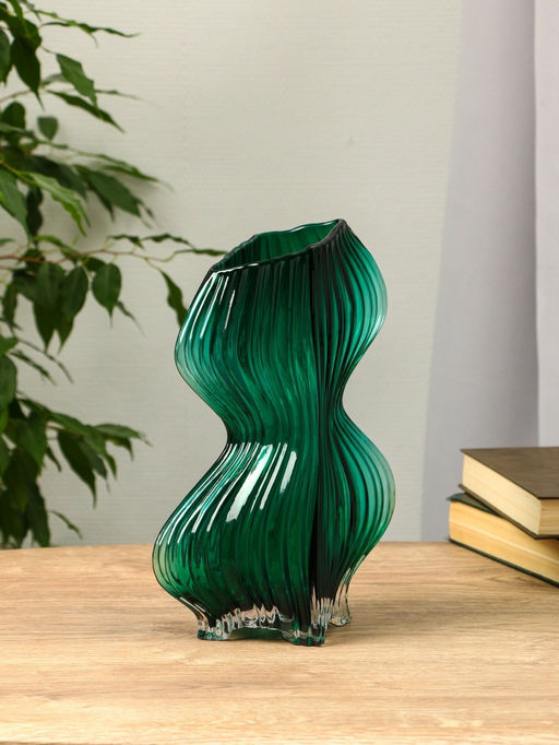 Ваза «Мэнди», 28.5×17 см, стекло, зелёная