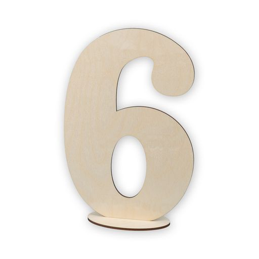 Заготовка для декорирования Mr. Carving ВД-386 Цифры на подставке фанера 7.5 х 20.6 х 30 см Цифра 6