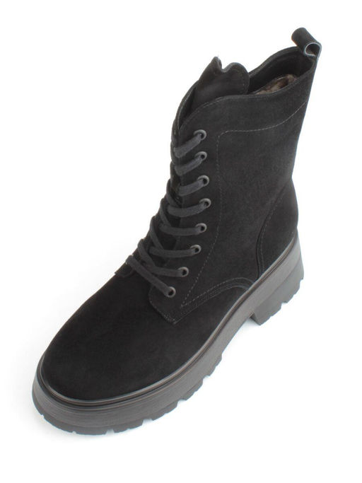 04-M3-1376 BLACK Ботинки зимние женские (натуральная замша, натуральный мех)