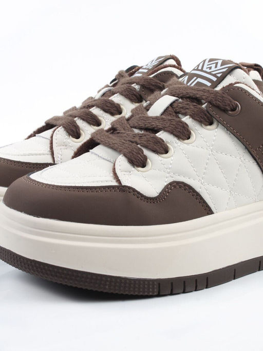 04-PDH336-3 BROWN Кроссовки демисезонные женские (натуральная кожа, нубук)