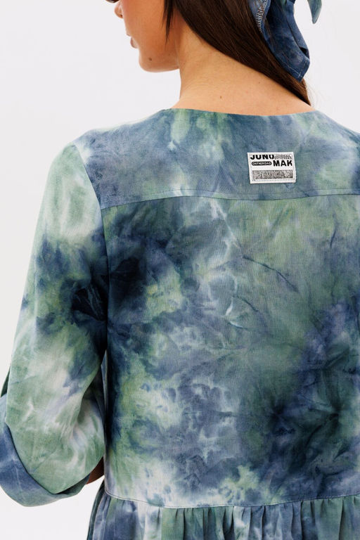 Платье Lars Style 1091 изумрудный мульти-принт