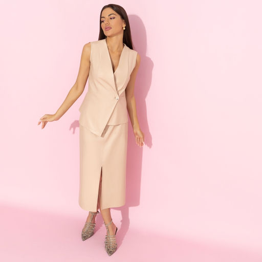 Жилет из экокожи Откровенно стильная (беж) - Charutti фото 6