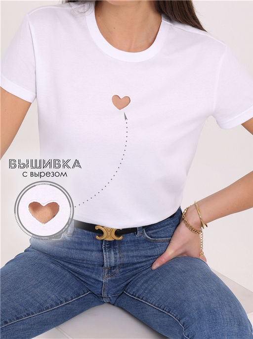 Футболка Апрель хлопок белый  фото 4