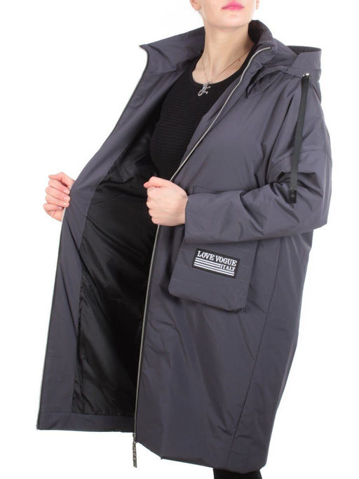 ZW-2306-C GRAY/PURPLE Пальто демисезонное женское (100 гр. синтепон) BLACK LEOPARD - Fashion фото 9