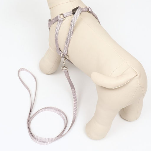 Комплект амуниции с мягкой шлейкой, поводок 120 х 1 см, ОГ 34-58 см, синяя клетка - Пижон фото 3