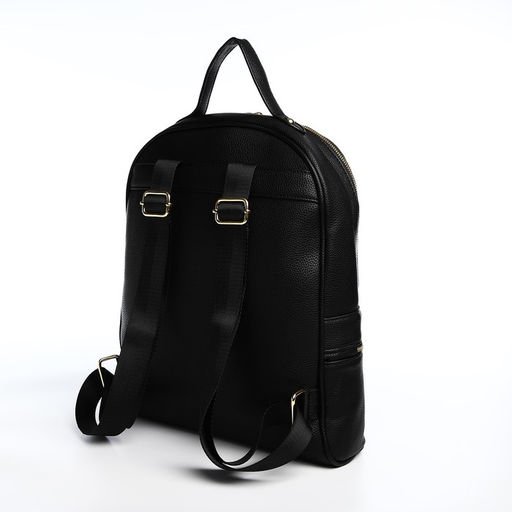 Рюкзак женский на молнии, с карманами, размер 27×10×34 см, чёрный