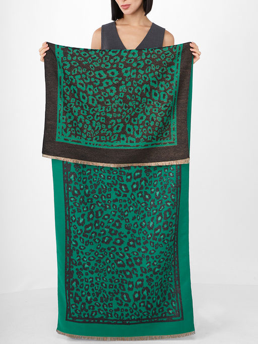 в составе ШЕРСТЬ и КАШЕМИР Большой, мягкий, теплый однотонный двусторонний палантин. - Tantino фото 2