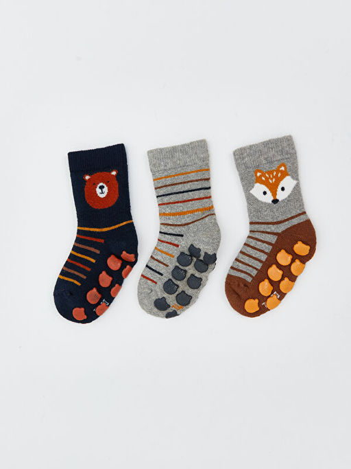 Kayd?rmaz Tabanl? Erkek ?ocuk Soket ?orap 3l?