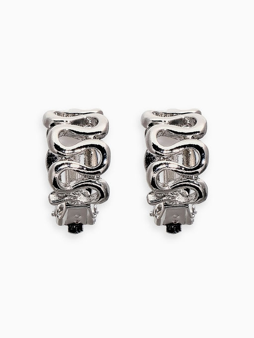 Цена за 2 шт. Клипсы «Змейка», цвет серебро