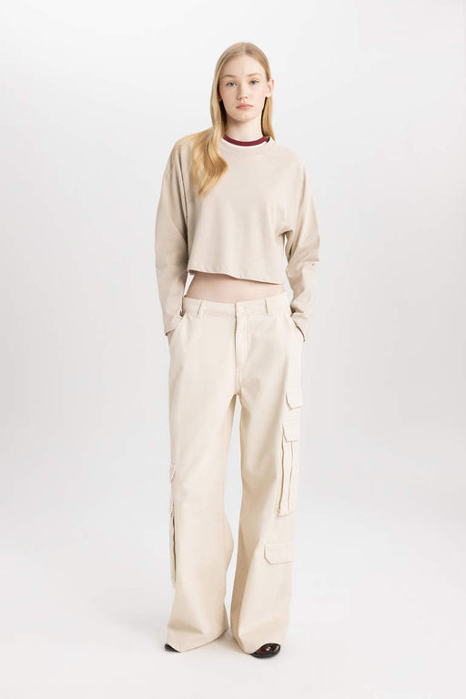 Крутая футболка свободного кроя с длинными рукавами - Defacto фото 2