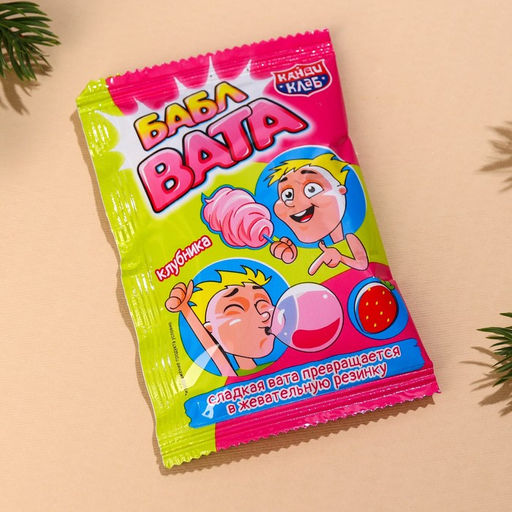 Жевательная резинка-сладкая вата Хо-хорошего нового года, вкус: клубника, 5 г. - Simaland фото 3