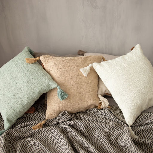 Наволочка декоративная с кисточками SL Home TASSEL, 45×45 см, коричневая