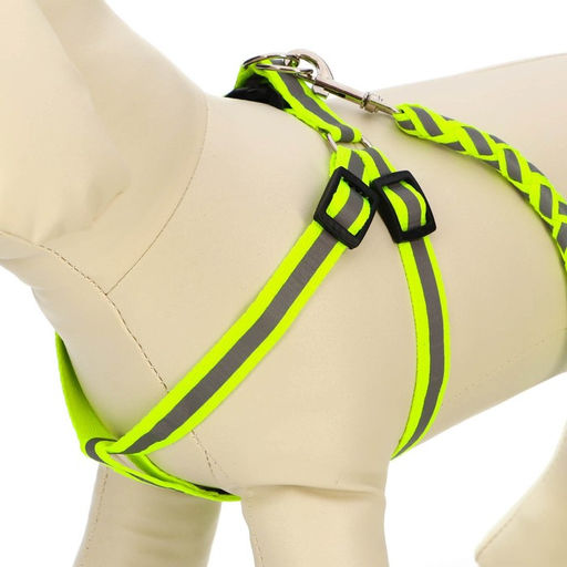 Комплект Плетенка, флуоресцентный, поводок 115 х 1 см, ОГ 32-48 х 1,5 см, зелёный - Пижон фото 4