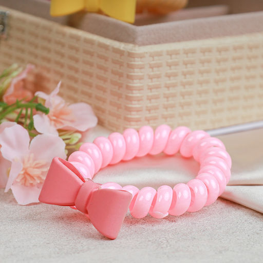 Резинка-пружинка для волос 5 см / QQ67-8 /уп 100/бантик