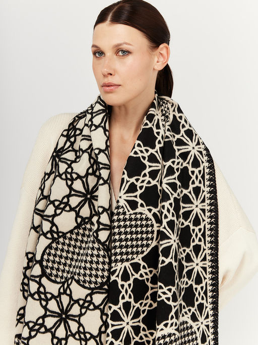 в составе ШЕРСТЬ и КАШЕМИР Большой, мягкий, теплый двусторонний палантин - Tantino фото 4