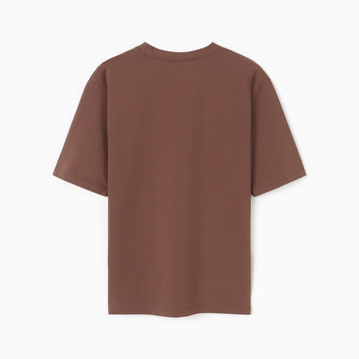 Футболка оверсайз с нашивкой женская MINAKU: One Most Brand, коричневая, размер 44