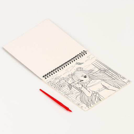 Блокнот гравюра-раскраска Аниме-герои, 19 х 19см - Школа талантов фото 4