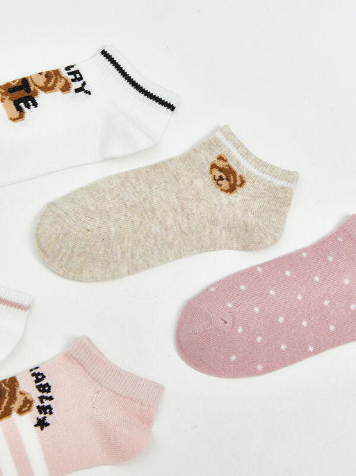 Desenli K?z ?ocuk Patik ?orap 5li