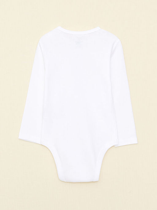 Bisiklet Yaka Uzun Kollu Basic Organik Pamuklu Erkek Bebek ??t??tl? Body 2li - Waikiki фото 3