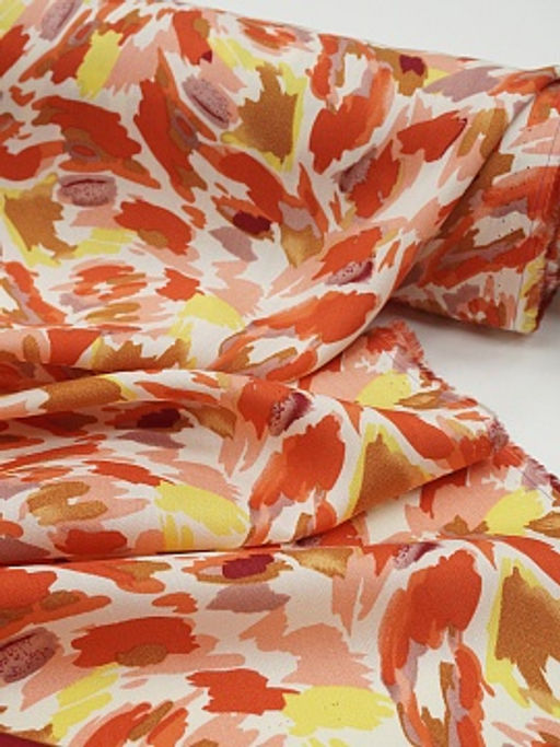 Штапель Яркий кураж цв.красный, ш.1.45м, вискоза-100%, 90гр/м.кв - Купава фото 9