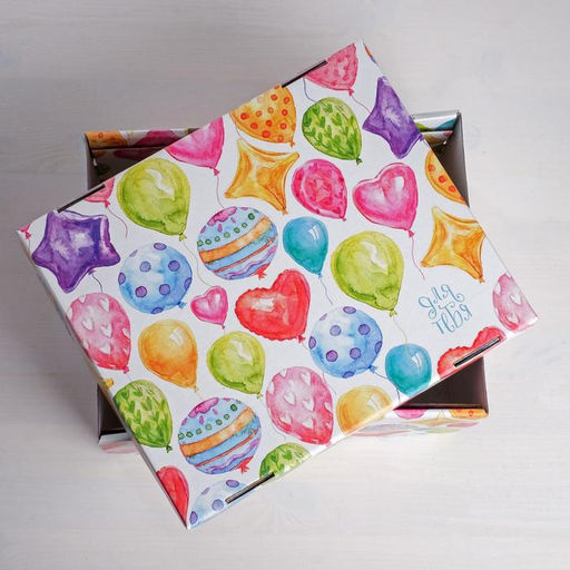 Коробка подарочная складная, упаковка, «Яркие шары», 31×25.5×16 см