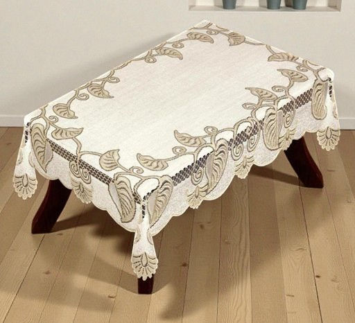 Скатерть арт. 211550/130/3, прямоугольная, размеры 130 см х 180 см, цвет кремово-золотистый - Firanka фото 6