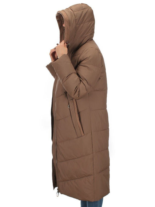 126 BROWN Пальто зимнее женское (200 гр. холлофайбер) - Фабричный китай фото 10